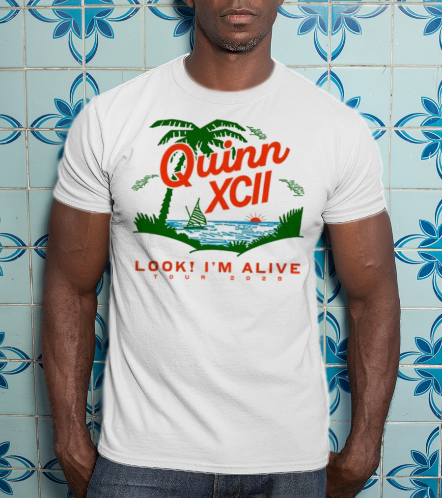 Quinn XCII Look! I’m Alive Tour 2025 Palm Trees Sunset Lake Scene T-Shirt