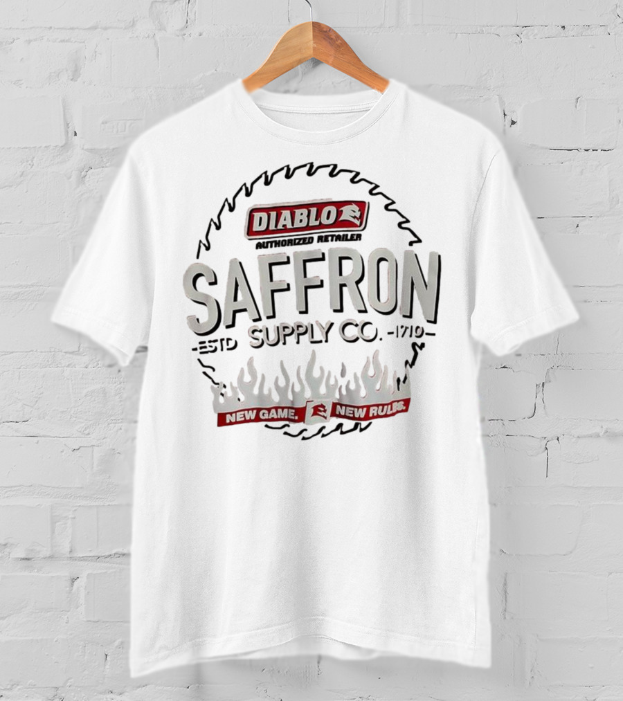 Diablo Authorized Dealer Saffron Supply Co New Game New Rules T-Shirt