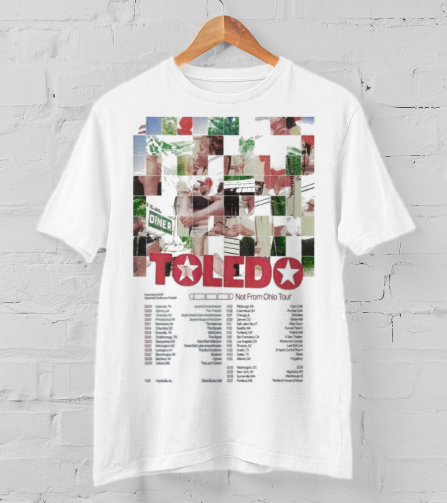 Toledo Not From Ohio Tour 2025 Dates City List Star Theme T-Shirt