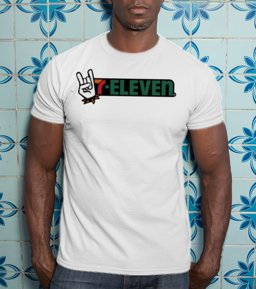 7-Eleven Rock On Devil Horns Hand Gesture T-Shirt