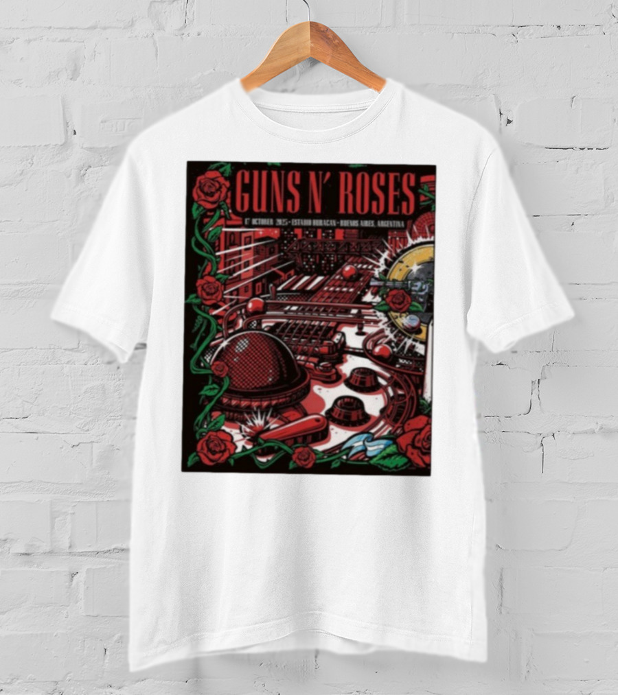 Guns N’ Roses Estadio Huracán 1st October 2025 Buenos Aires Argentina T-Shirt
