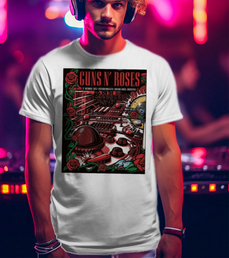 Guns N’ Roses Estadio Huracán 1st October 2025 Buenos Aires Argentina T-Shirt