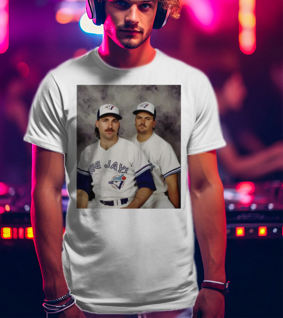 Retro Toronto Blue Jays Baseball Pitchers Dave Stieb David Wells Vintage Team Uniforms T-Shirt