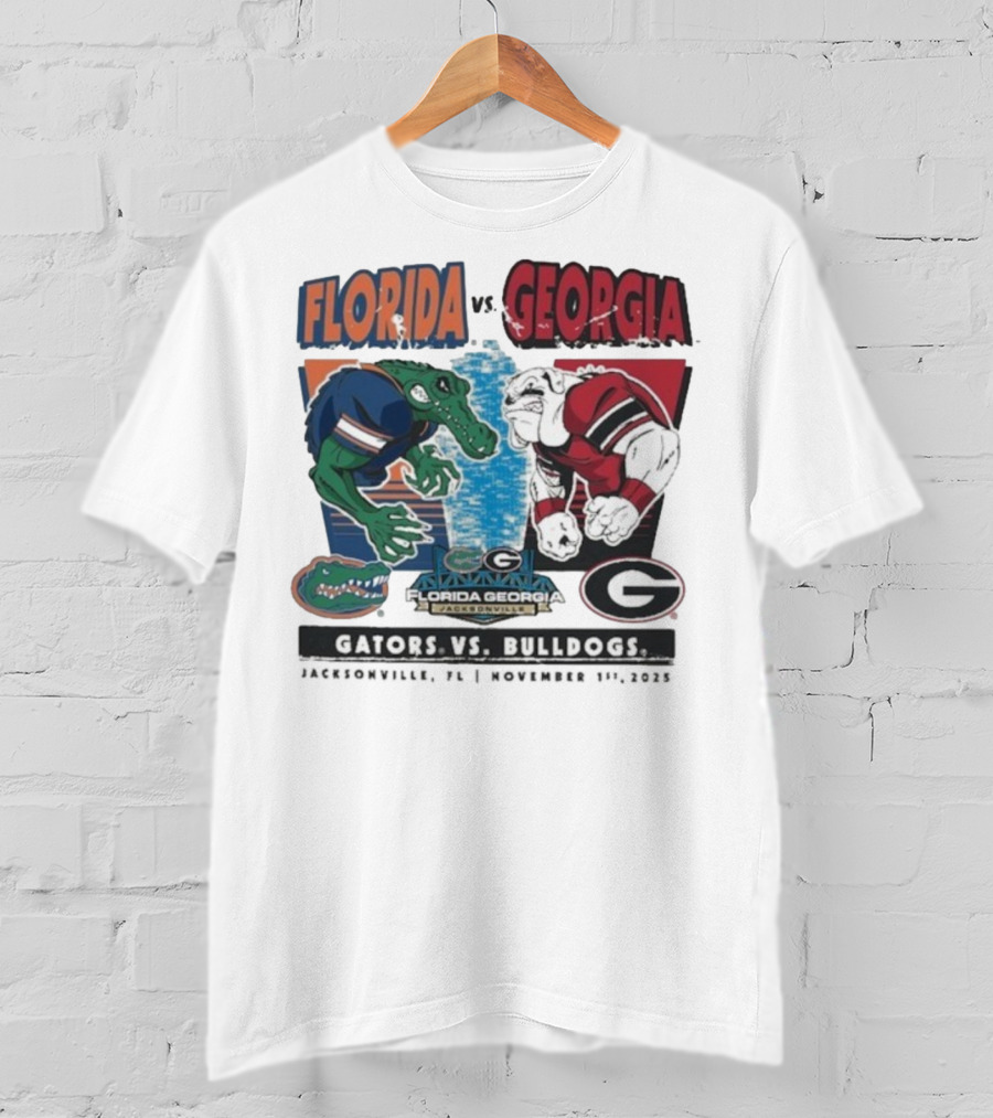 Florida Vs Georgia Gators Vs Bulldogs 2025 Jacksonville Matchup T-Shirt