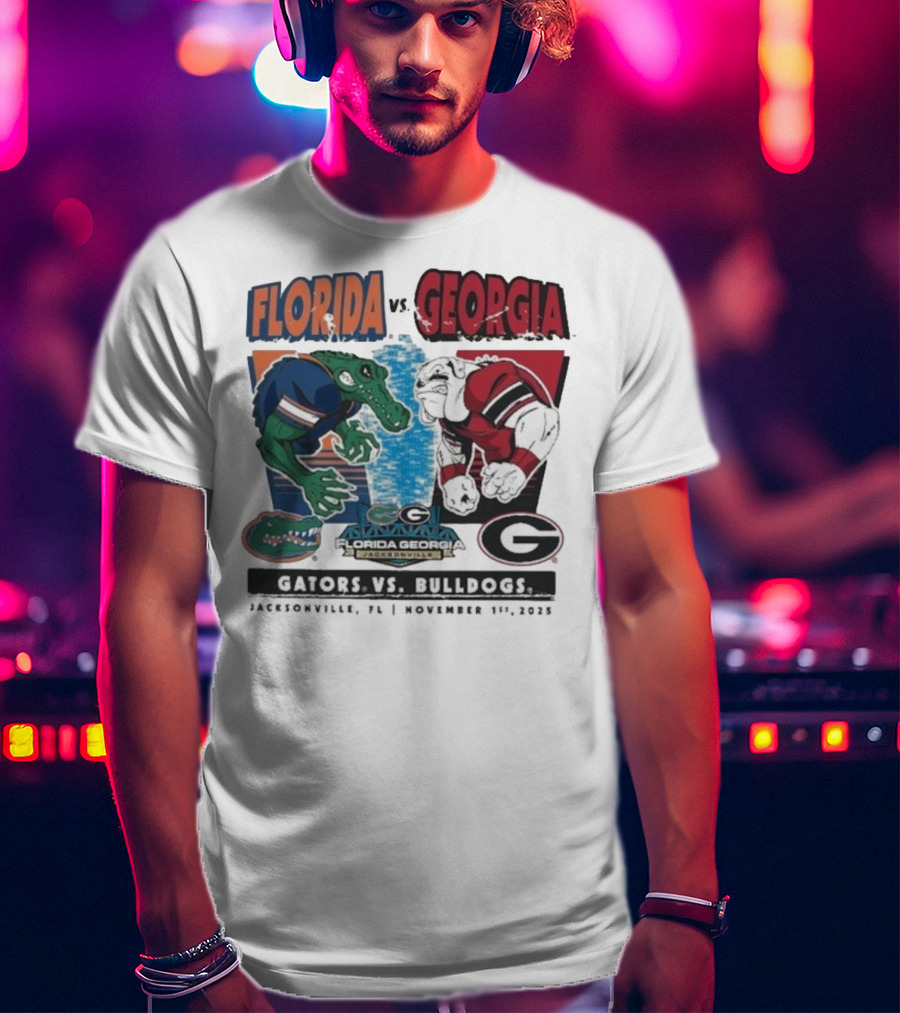 Florida Vs Georgia Gators Vs Bulldogs 2025 Jacksonville Matchup T-Shirt