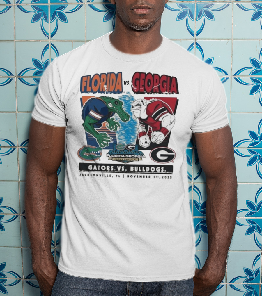 Florida Vs Georgia Gators Vs Bulldogs 2025 Jacksonville Matchup T-Shirt