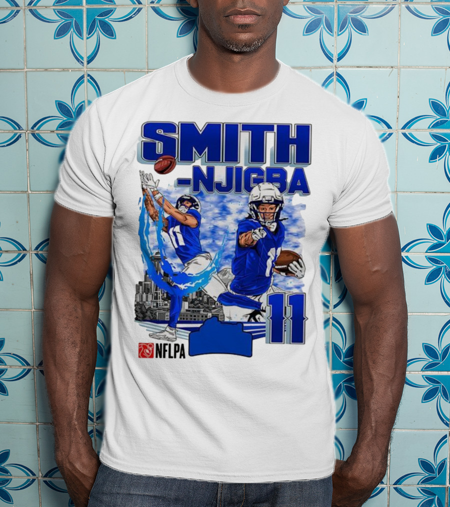Seattle Seahawks Jaxon Smith-Njigba Skyline NFLPA 11 T-Shirt