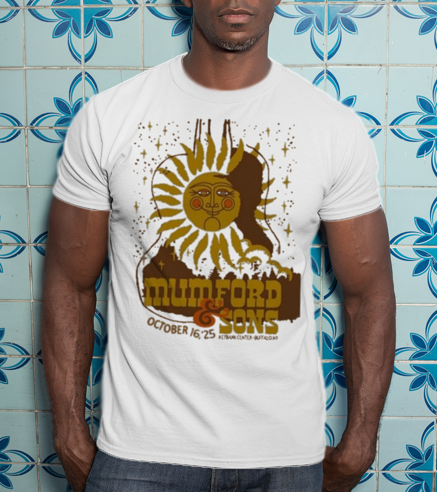 Mumford & Sons 2025 October 16 Pyramid Center Buffalo NY Sun Guitar T-Shirt