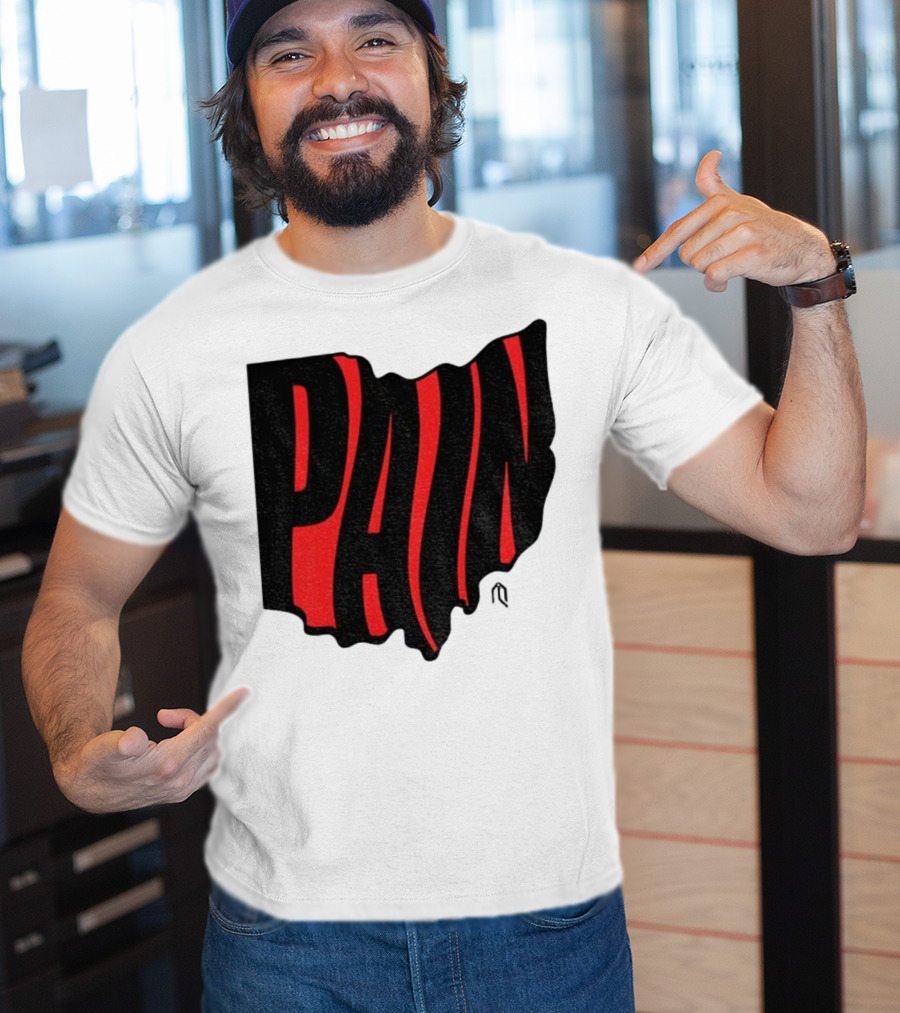 Ohio State Buckeyes Football Pain Map Design T-Shirt