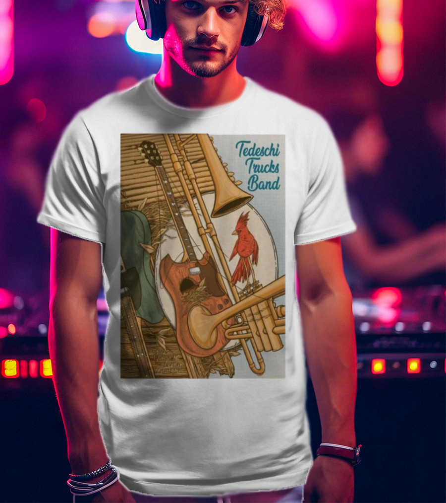 Tedeschi Trucks Band Red Hat Amphitheater October 17 2025 Cardinal Guitar Trombone T-Shirt