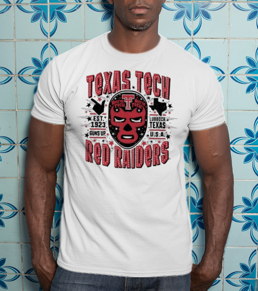 Texas Tech Red Raiders Lubbock Texas USA Luchador Mask Guns Up Est 1923 Iconic Symbol T-Shirt