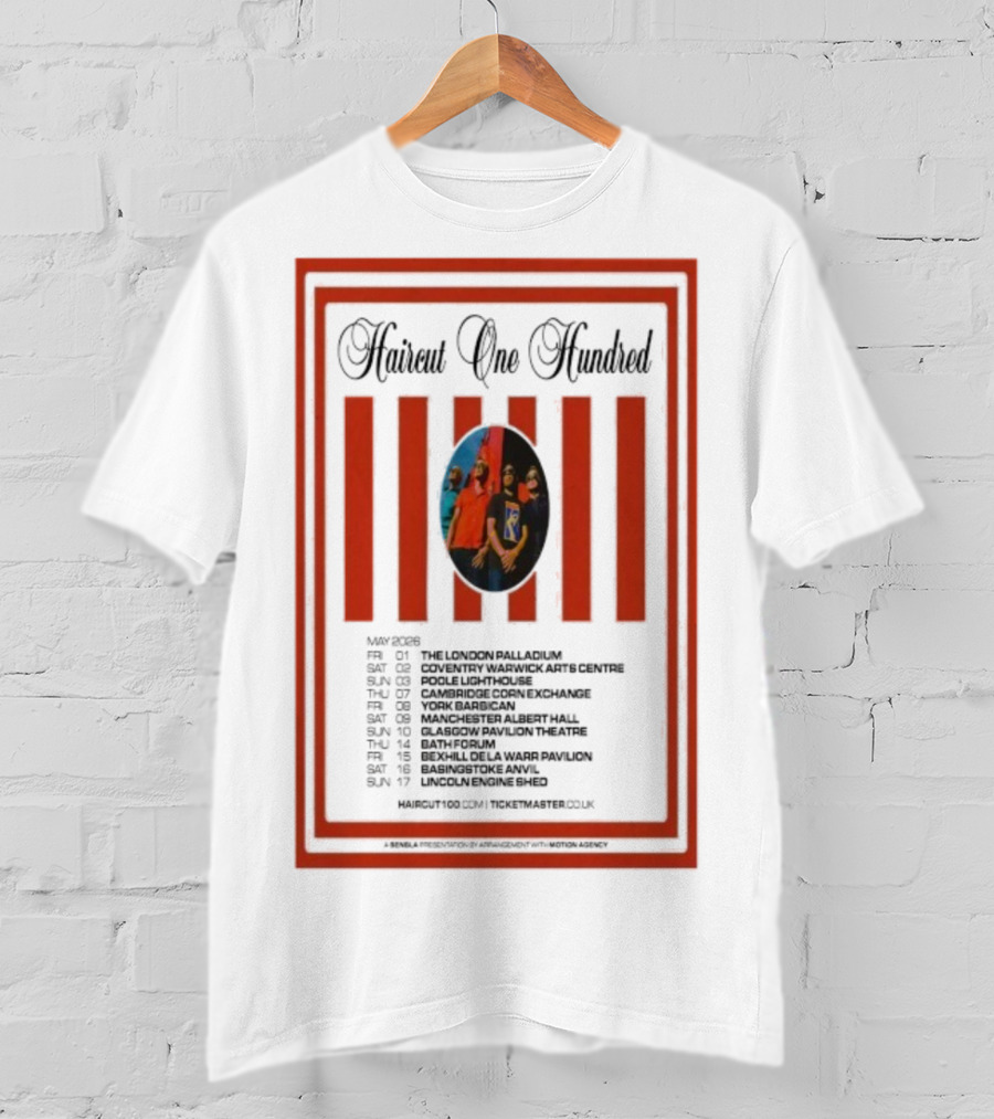 Haircut One Hundred May 2026 UK Tour Dates And Locations T-Shirt