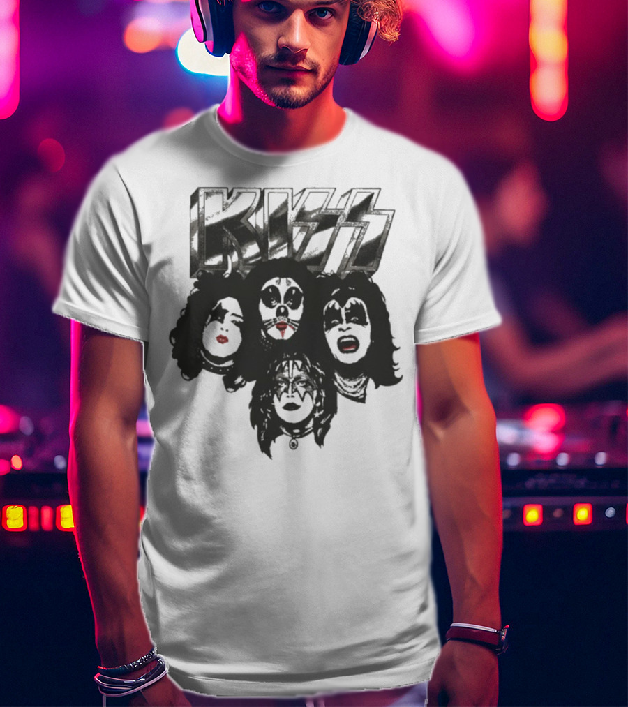 KISS 50th Anniversary Band Member Faces And Logo T-Shirt