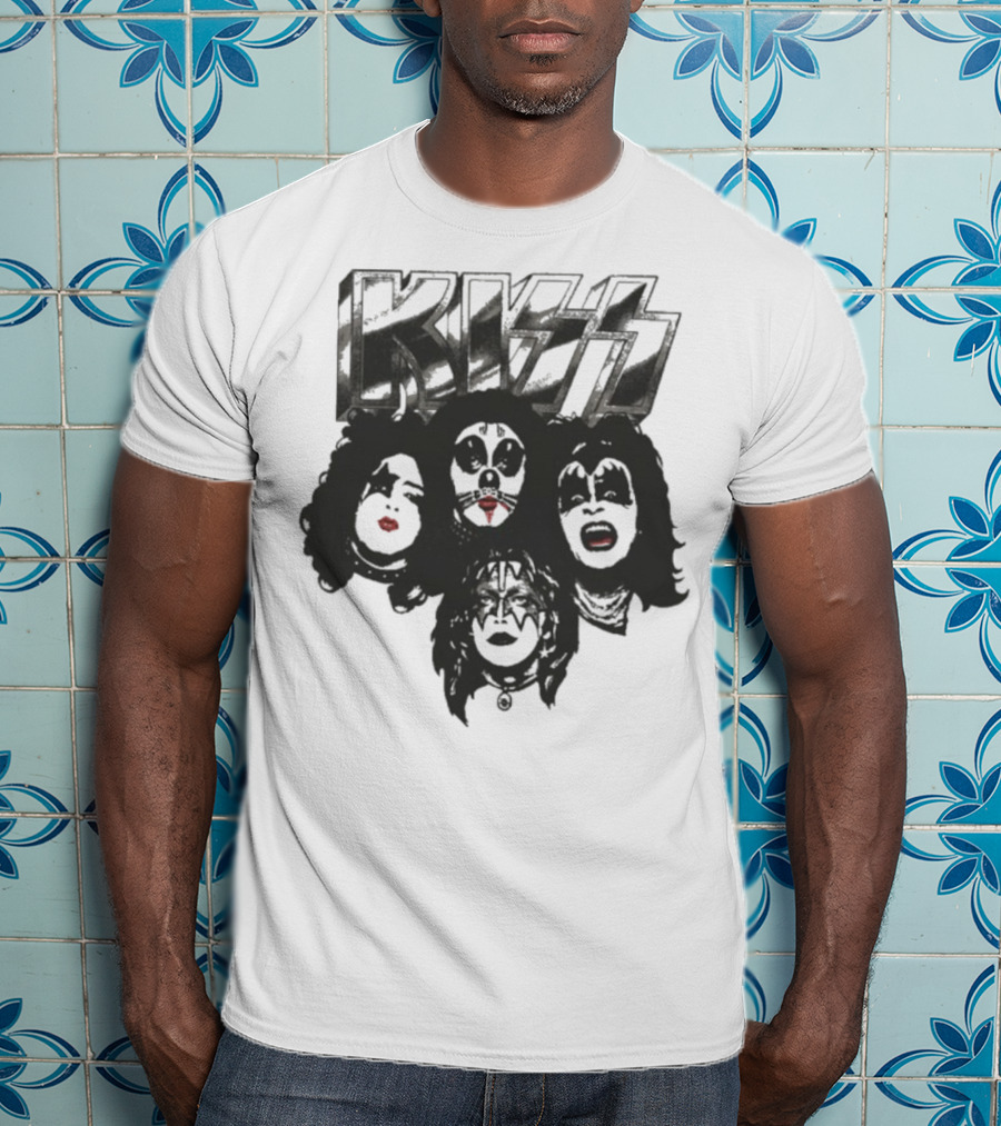 KISS 50th Anniversary Band Member Faces And Logo T-Shirt