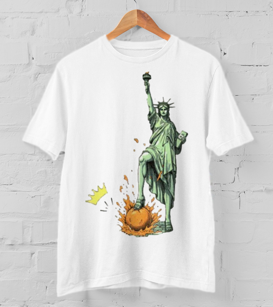 No Kings In America Statue Of Liberty Crown Orange Anti Trump Vintage T-Shirt
