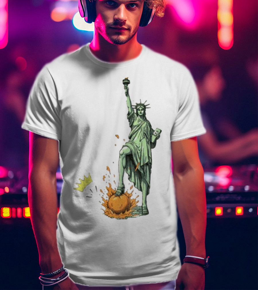 No Kings In America Statue Of Liberty Crown Orange Anti Trump Vintage T-Shirt