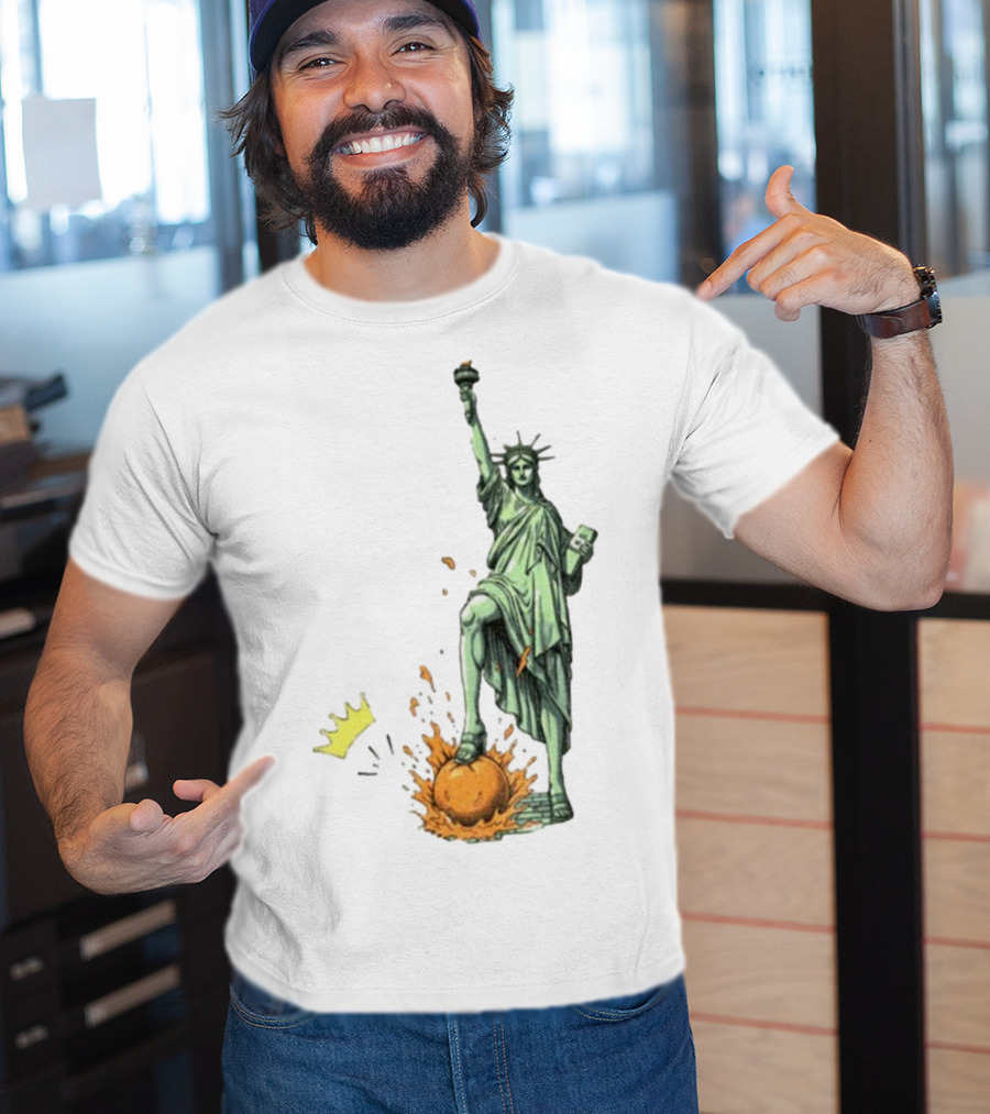 No Kings In America Statue Of Liberty Crown Orange Anti Trump Vintage T-Shirt