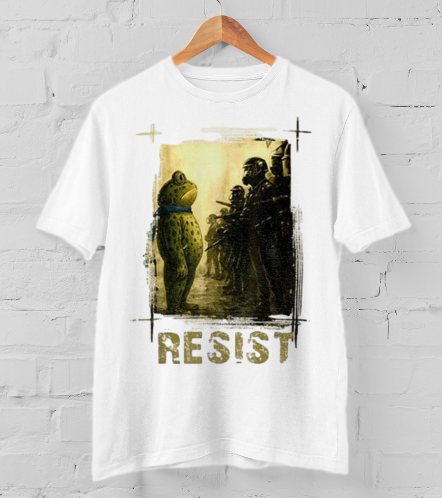 Resist Portland Frog Protest Vintage Activist Police Confrontation T-Shirt