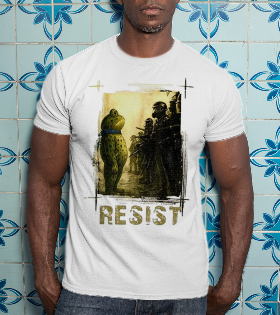 Resist Portland Frog Protest Vintage Activist Police Confrontation T-Shirt