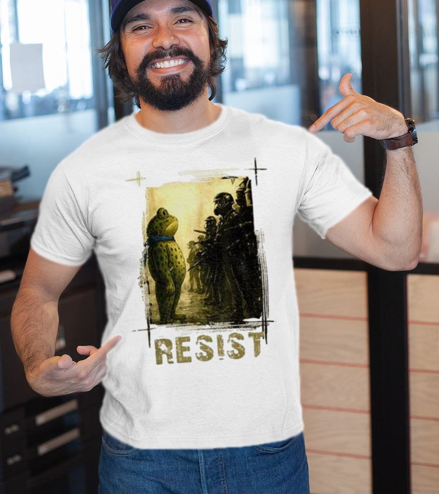 Resist Portland Frog Protest Vintage Activist Police Confrontation T-Shirt