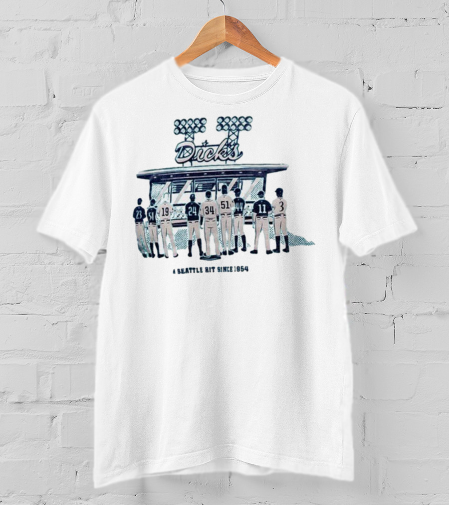 Dick's Seattle Hit Since 1954 Baseball Team Lineup Retro Scene T-Shirt