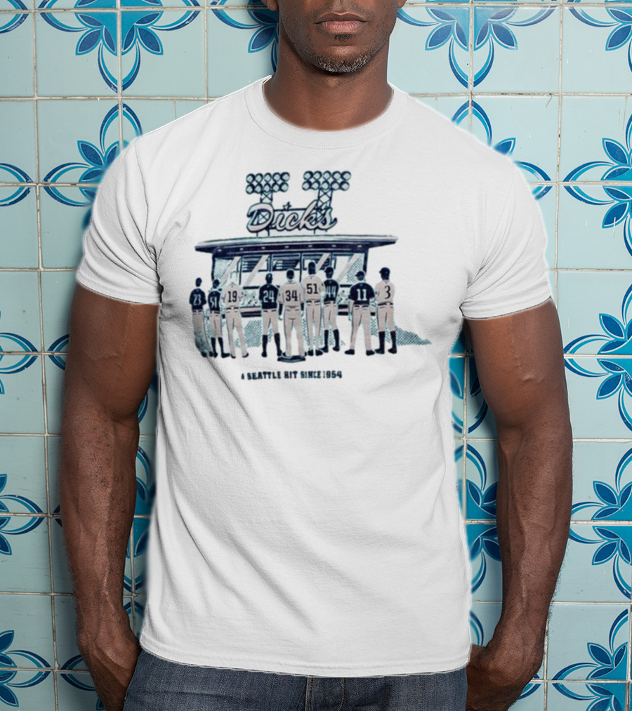 Dick's Seattle Hit Since 1954 Baseball Team Lineup Retro Scene T-Shirt