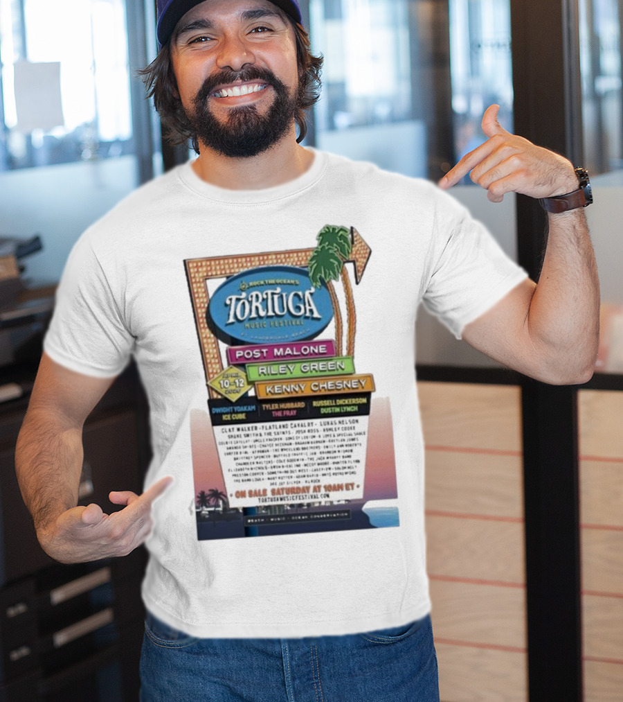 Rock The Ocean’s Tortuga Music Festival April 10 12 2026 Ft Lauderdale Beach Post Malone Riley Green Kenny Chesney T-Shirt