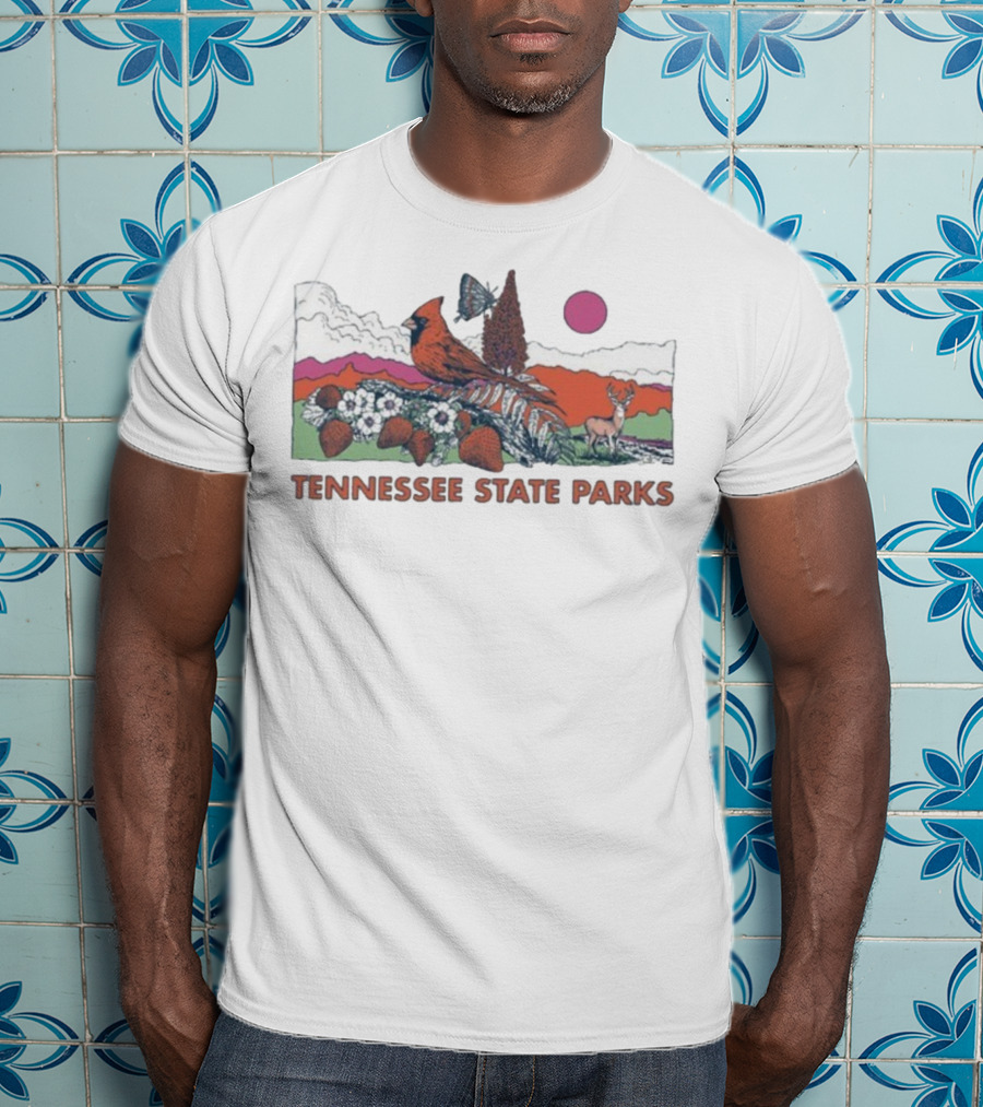 Tennessee State Parks Cardinal Strawberry Sumac Nature Scene T-Shirt