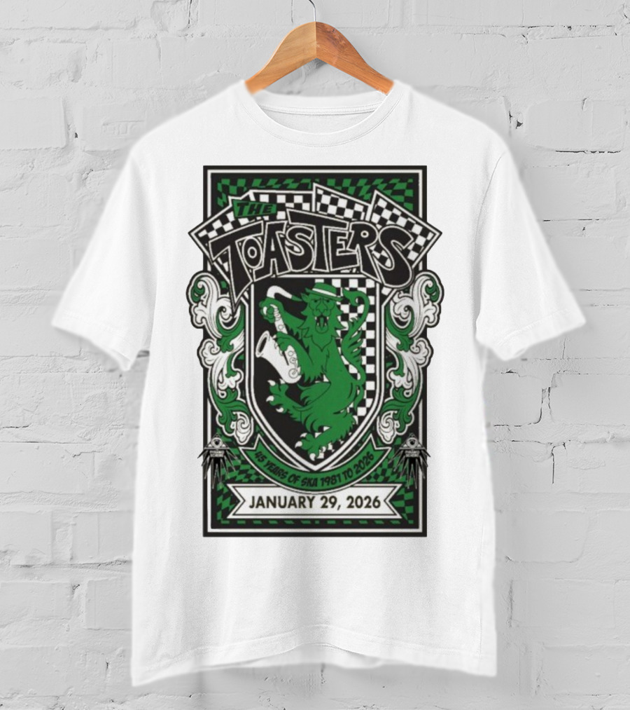 The Toasters Grand Rapids MI January 29 2026 45 Years Of Ska 1981 To 2026 T-Shirt