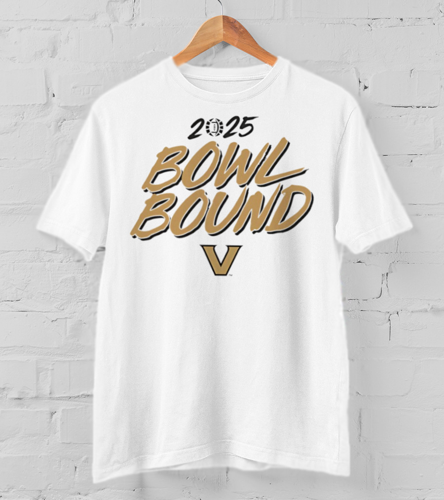 2025 Bowl Bound Vanderbilt Commodores V Logo T-Shirt