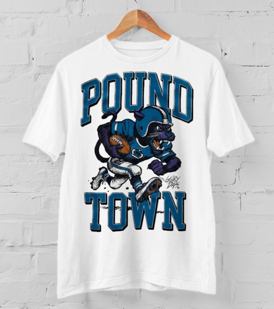 Carolina Panthers Pound Town Running Mascot Glory Days T-Shirt