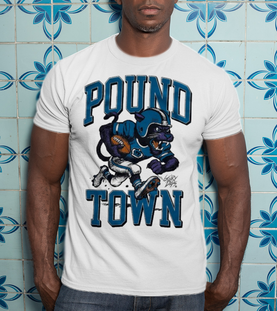 Carolina Panthers Pound Town Running Mascot Glory Days T-Shirt