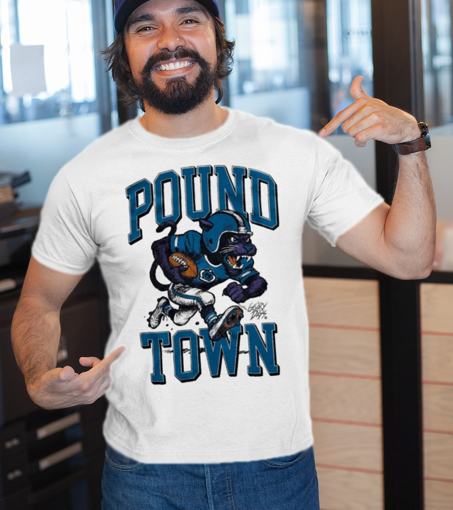 Carolina Panthers Pound Town Running Mascot Glory Days T-Shirt