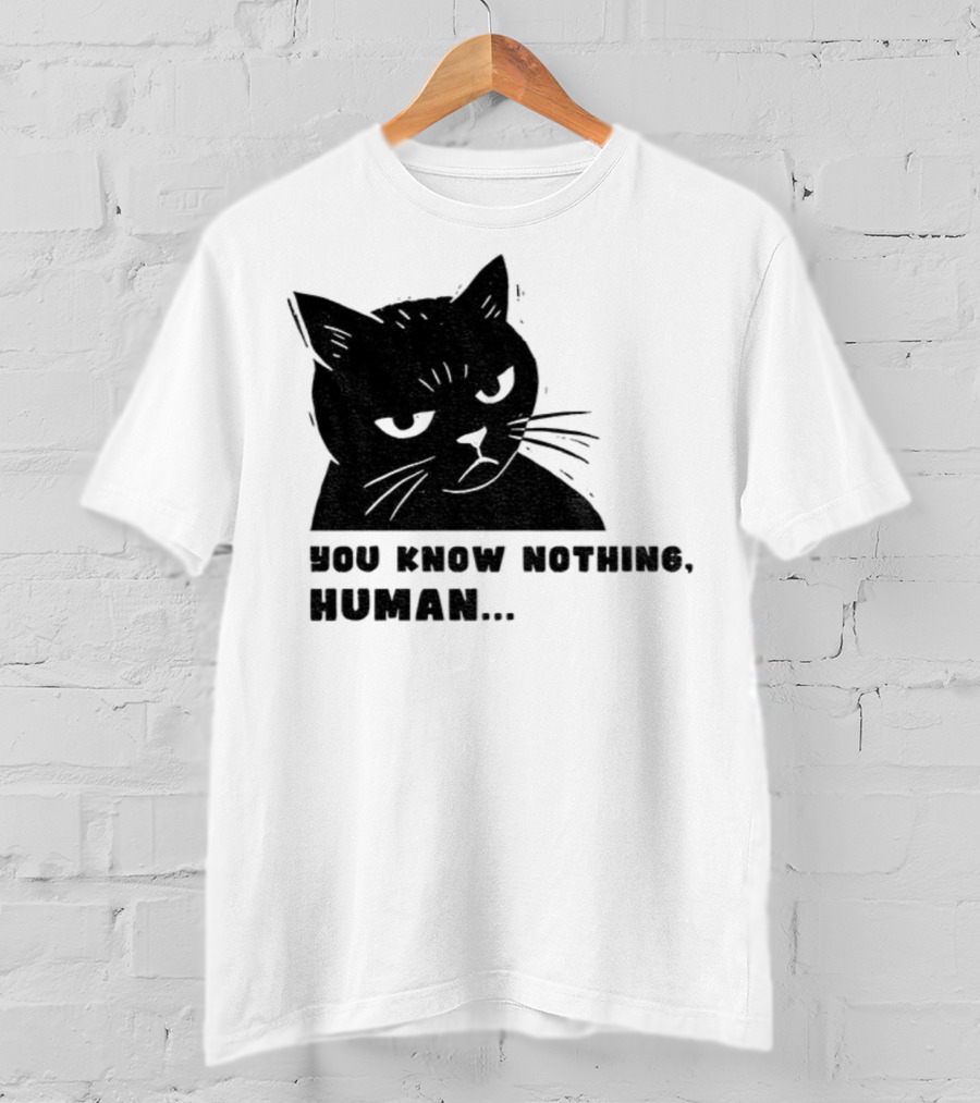 You Know Nothing Human Cat Meme T-Shirt