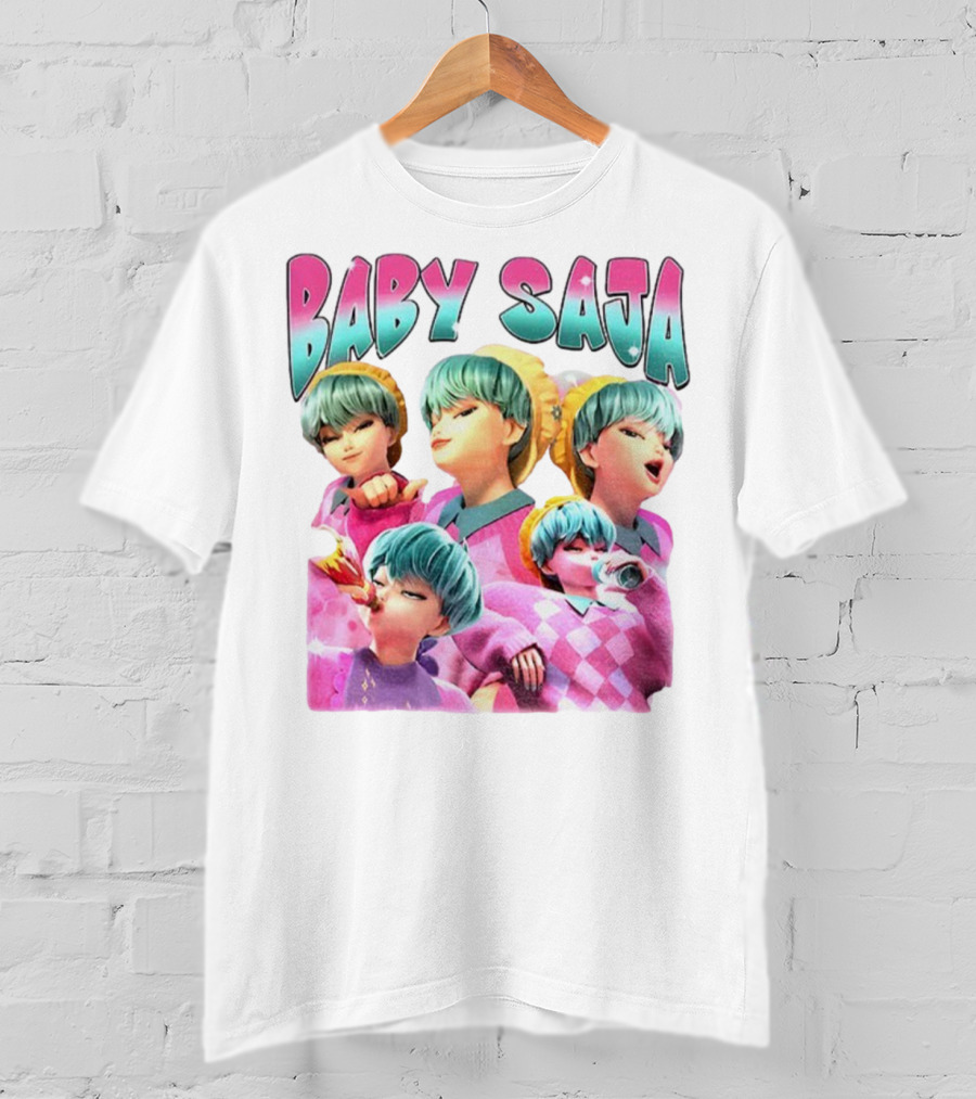 Baby Saja Drinking Soda Cool Anime Character Theme T-Shirt