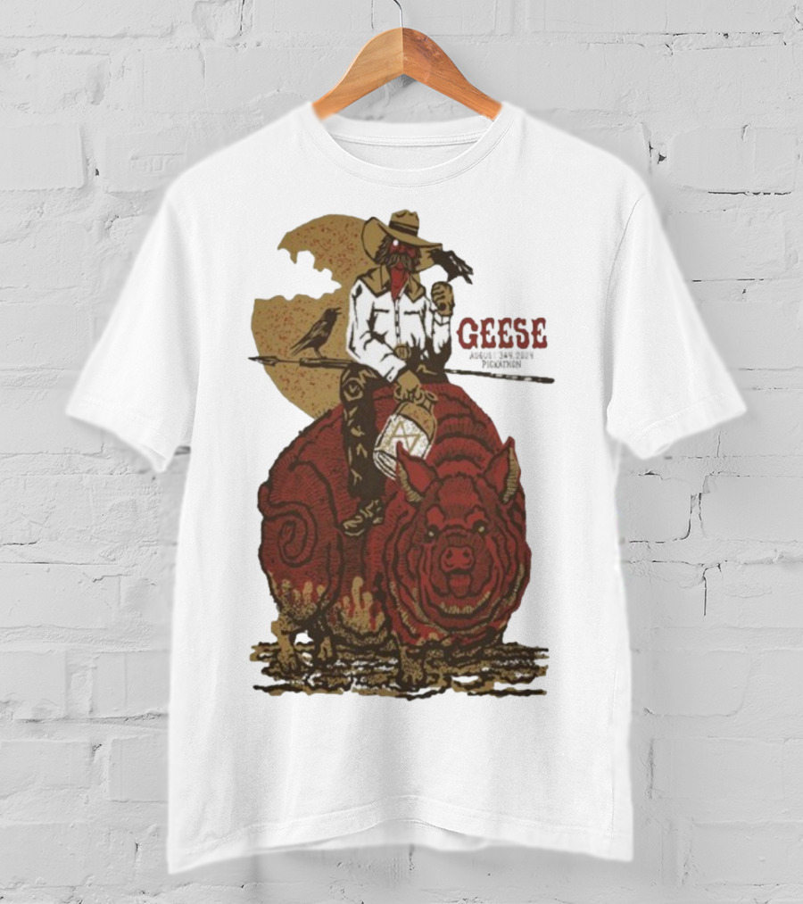 Geese World Live Show 2025-2026 Tour Cowboy Western Pig-Rider Vintage Style T-Shirt