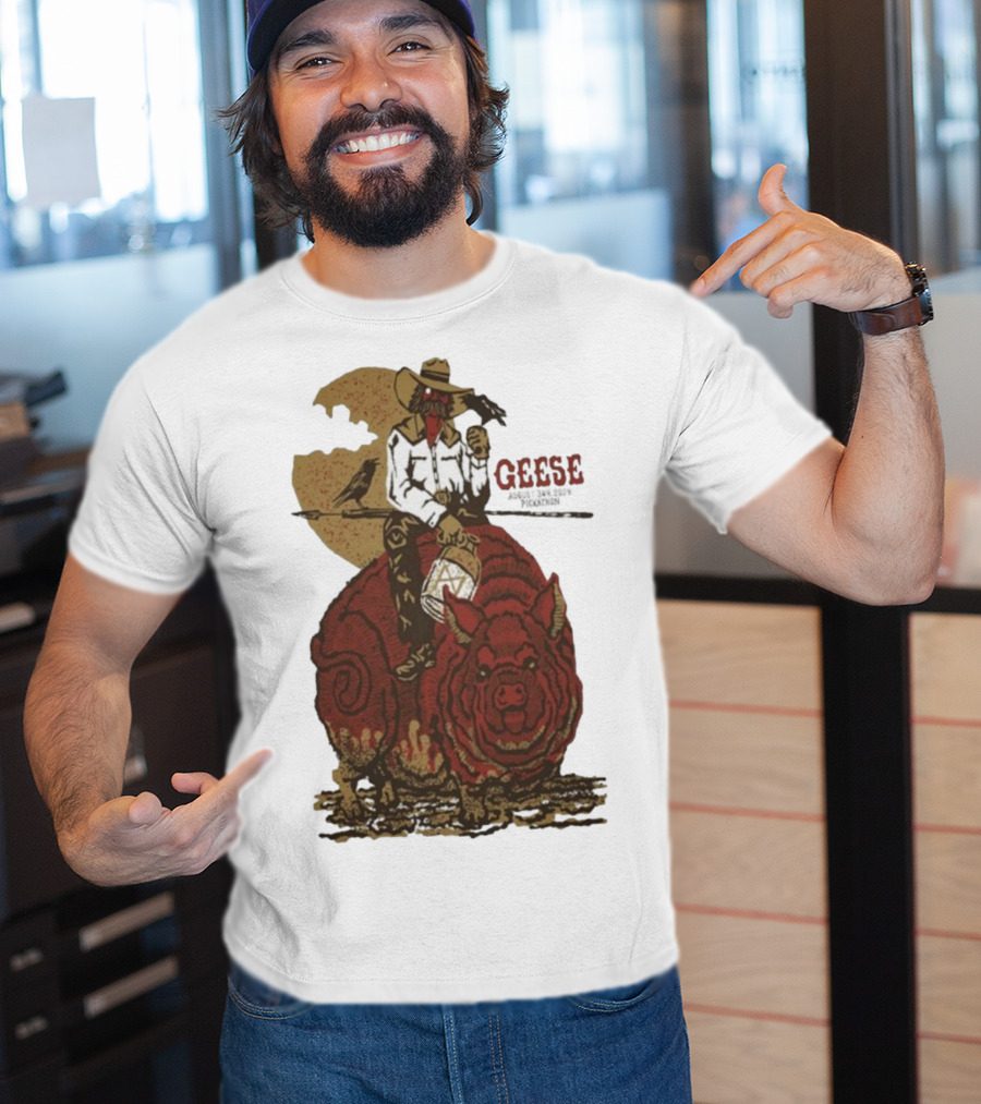 Geese World Live Show 2025-2026 Tour Cowboy Western Pig-Rider Vintage Style T-Shirt