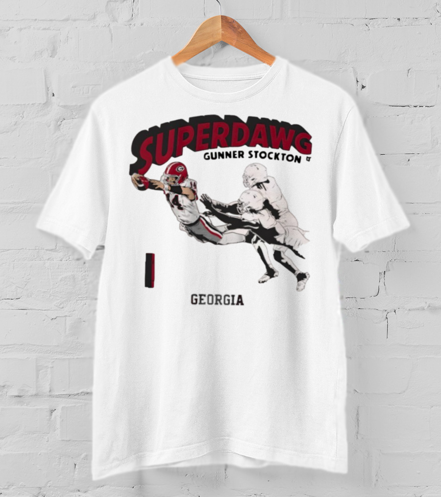 SuperDawg Gunner Stockton Georgia Football Player Action T-Shirt