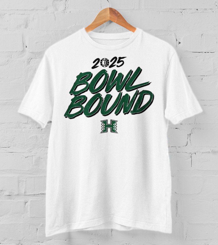 2025 Hawaii Rainbow Warriors Bowl Bound H Logo T-Shirt