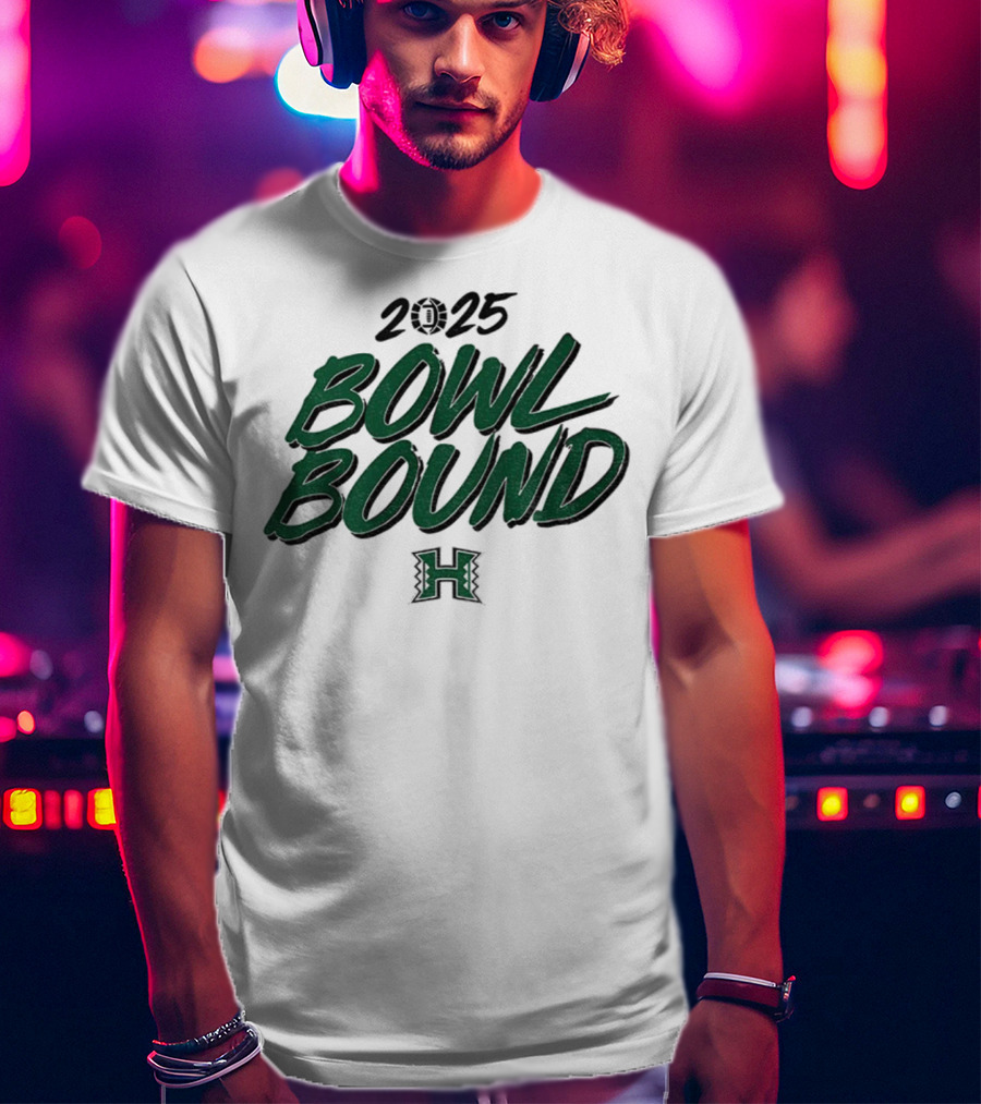 2025 Hawaii Rainbow Warriors Bowl Bound H Logo T-Shirt