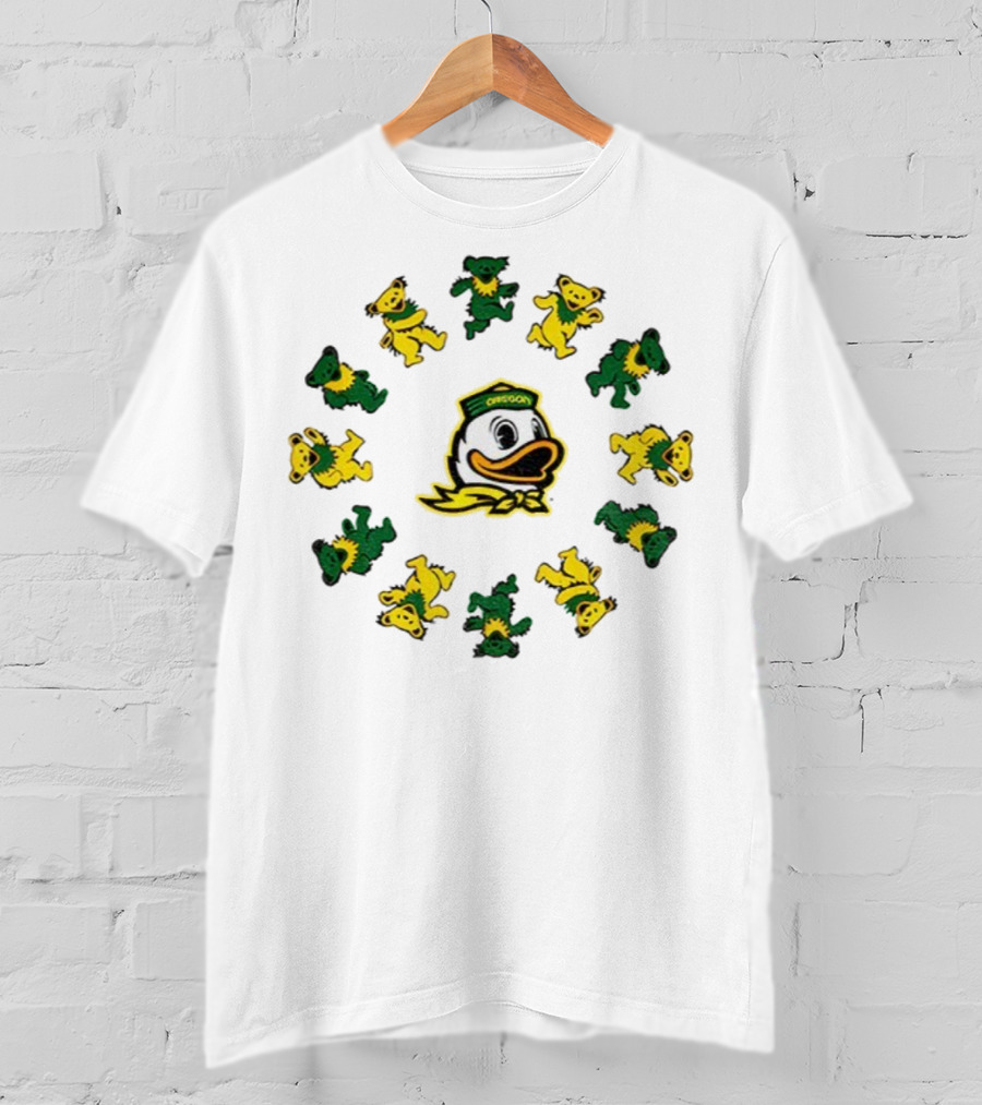 Oregon Ducks Grateful Dead Dancing Bears Circle T-Shirt
