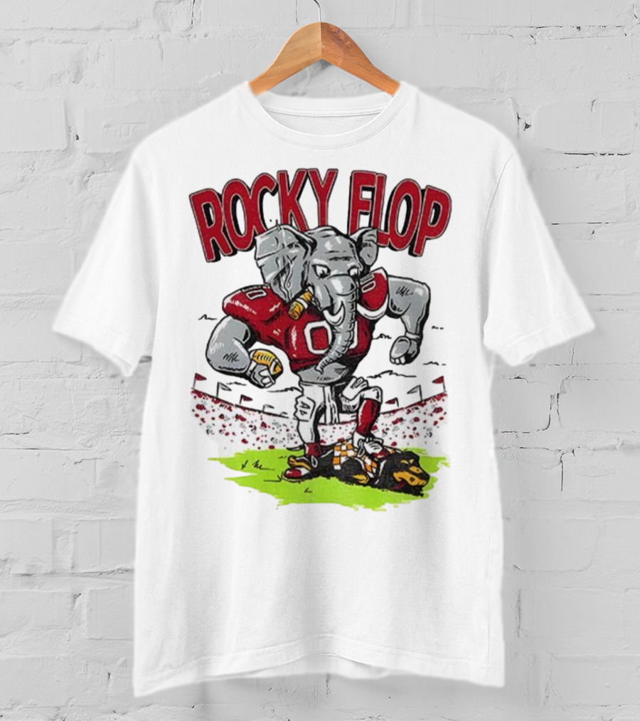 Rocky Flop Alabama Crimson Tide Football Elephant Dominating Georgia Bulldogs T-Shirt