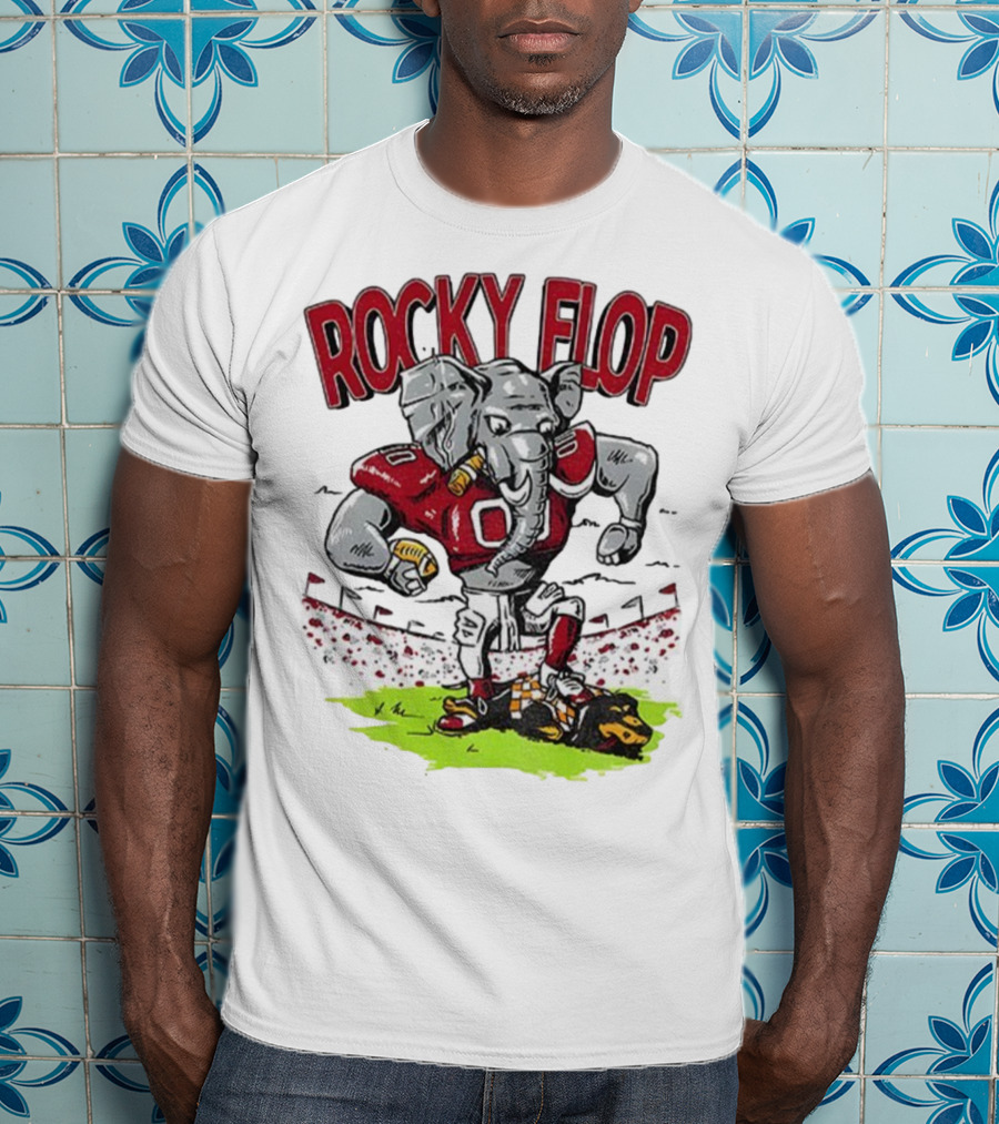 Rocky Flop Alabama Crimson Tide Football Elephant Dominating Georgia Bulldogs T-Shirt