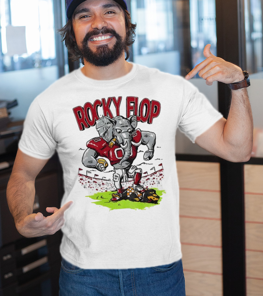 Rocky Flop Alabama Crimson Tide Football Elephant Dominating Georgia Bulldogs T-Shirt