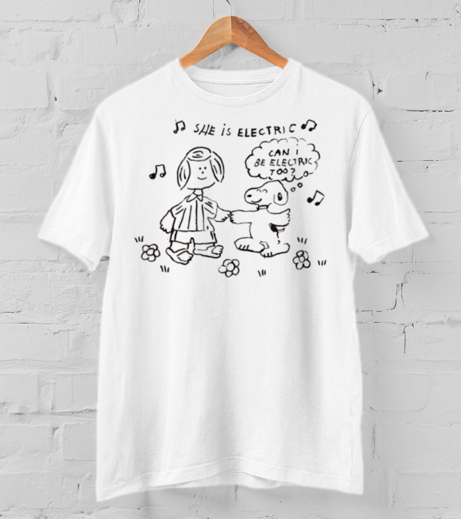 Sally Brown And Snoopy She Is Electric Can I Be Electric Too T-Shirt