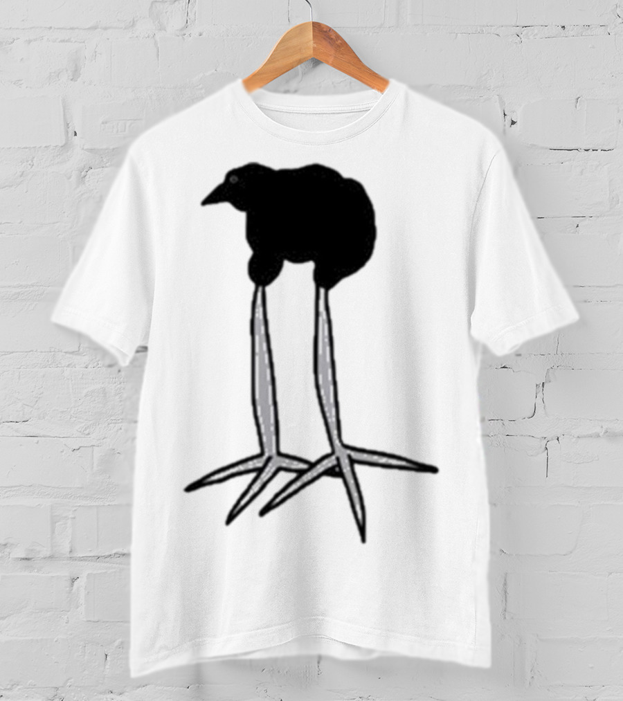 Zasha Charcoal Raven Bird Long Legs T-Shirt