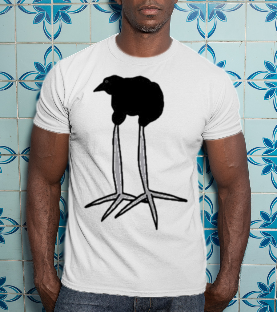 Zasha Charcoal Raven Bird Long Legs T-Shirt