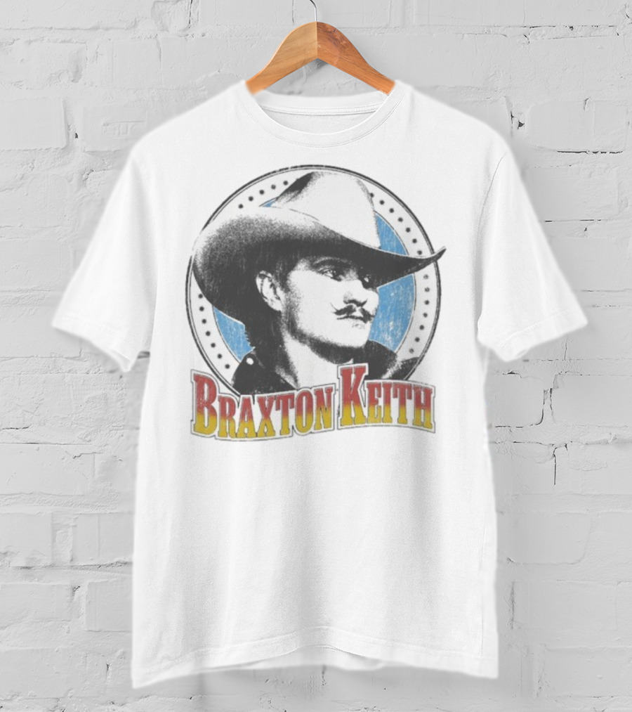 Braxton Keith Western Cowboy Style Headshot Retro Design T-Shirt