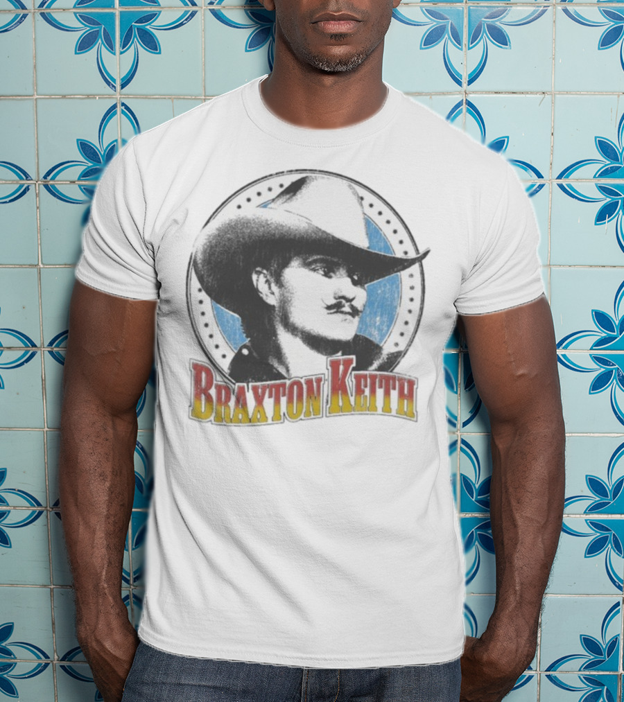 Braxton Keith Western Cowboy Style Headshot Retro Design T-Shirt