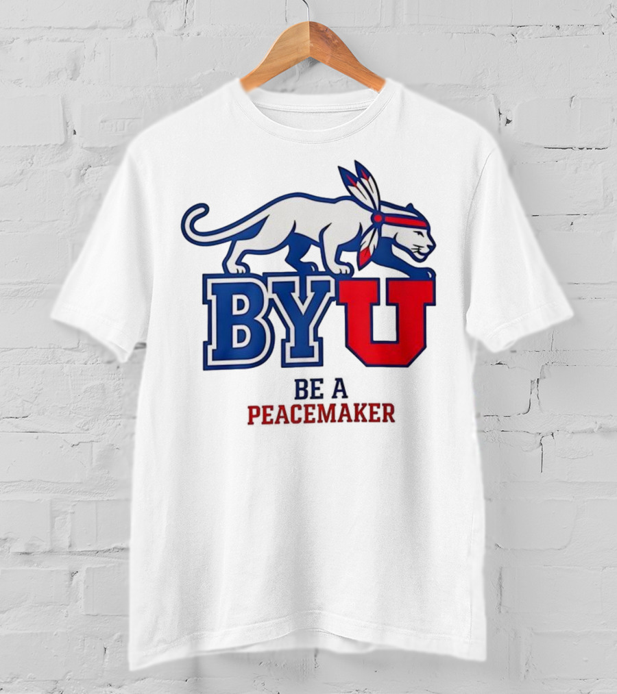 BYU Be A Peacemaker Cougar Logo T-Shirt